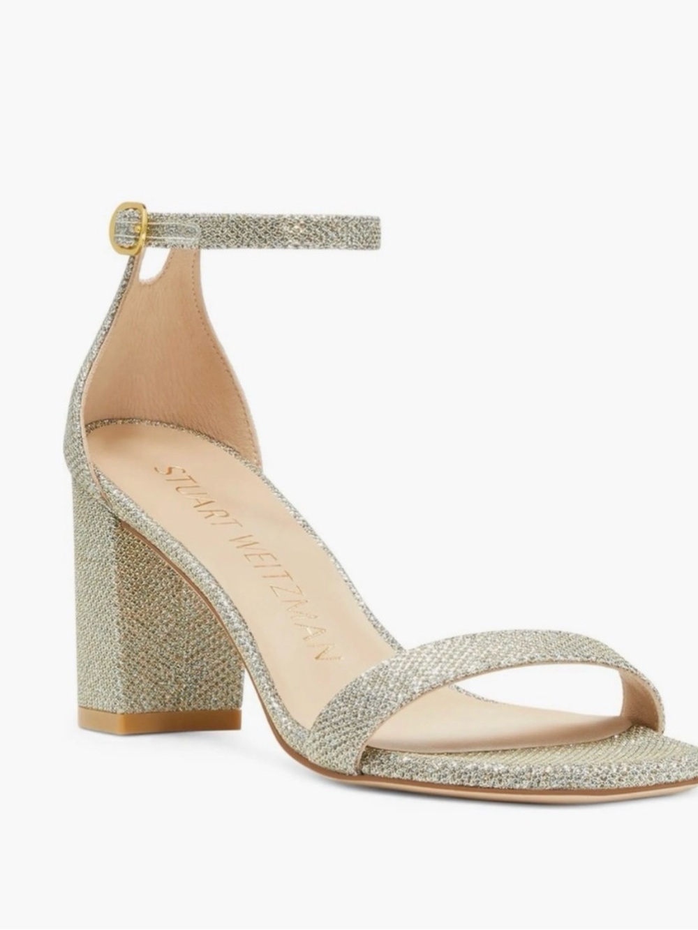 Stuart Weitzman Nudistcurve 75 Block Sandals size 8